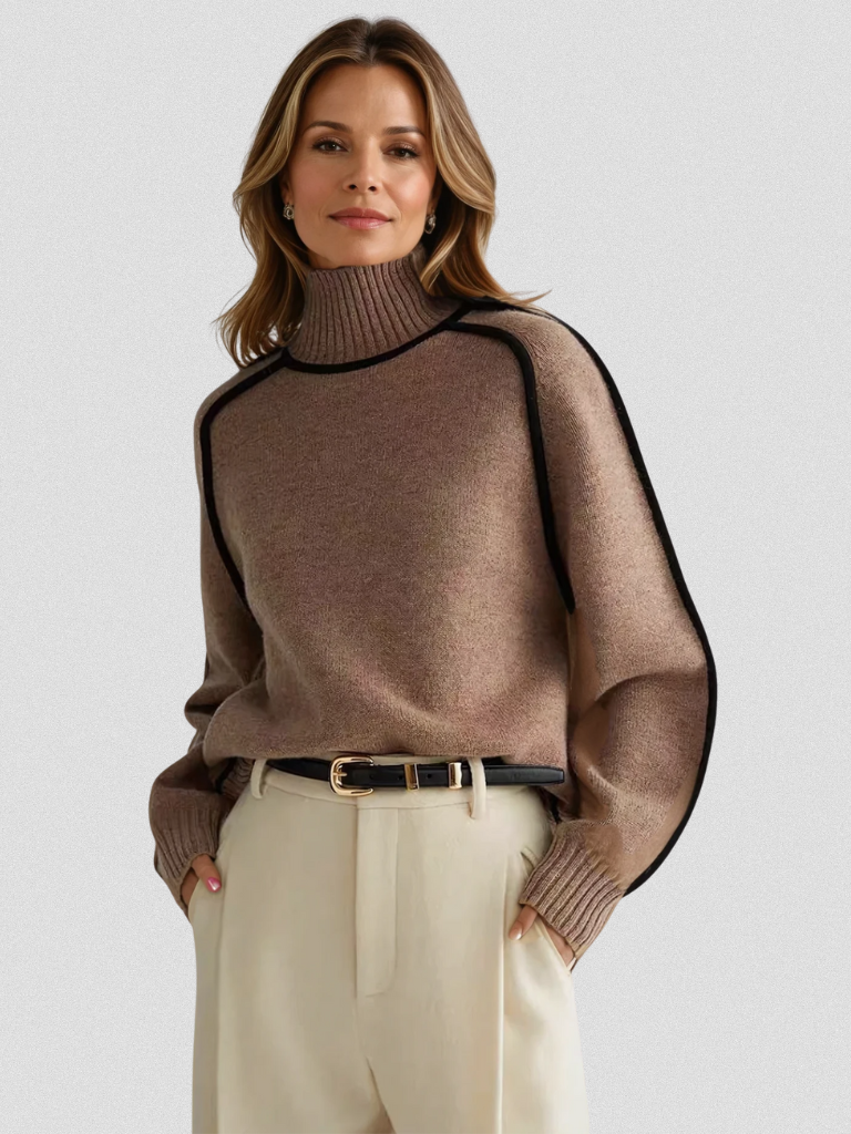 Eloise | Sweater of Modern Contrast Elegance