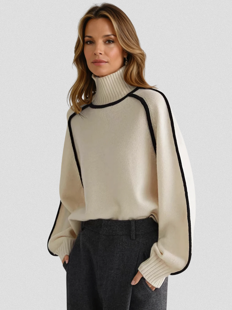 Eloise | Sweater of Modern Contrast Elegance