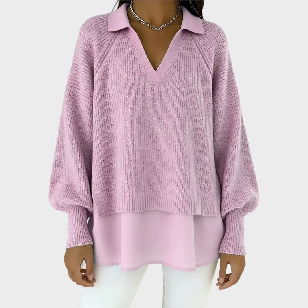 Lily | Layered Knit V-Neck Sweater