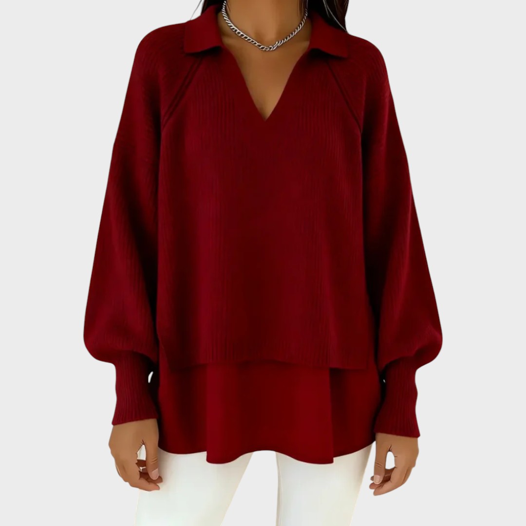 Lily | Layered Knit V-Neck Sweater