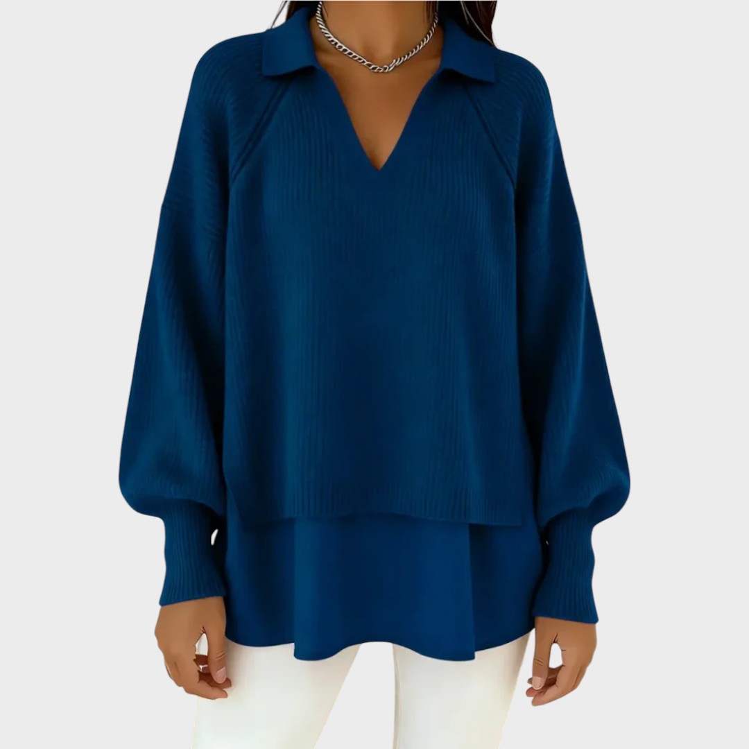 Lily | Layered Knit V-Neck Sweater