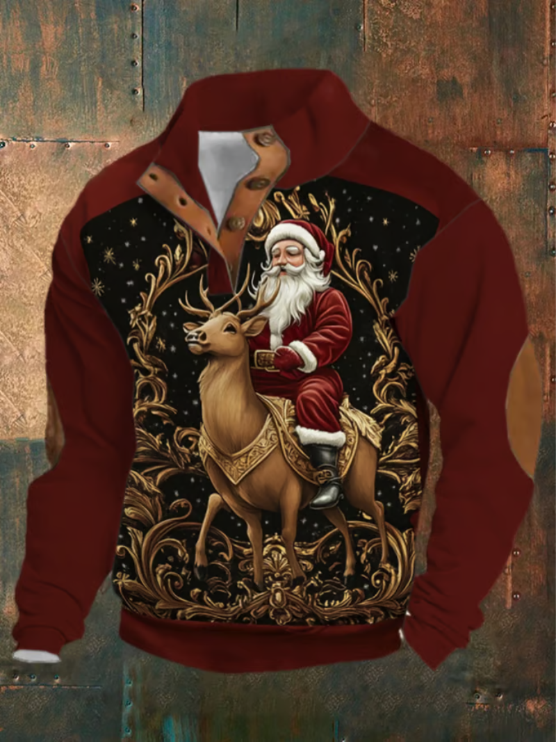 Silas | Festive Reindeer Print Christmas Sweater
