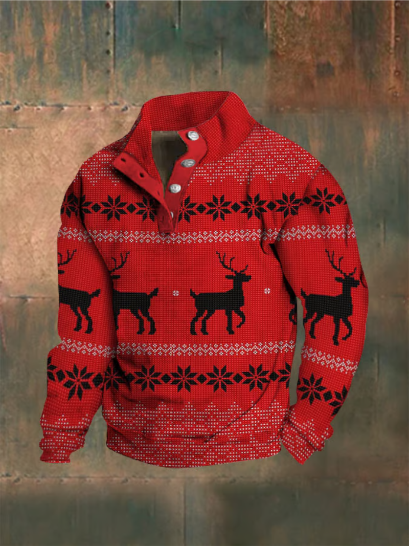 Nolan | Traditional Reindeer Pattern Christmas Sweater