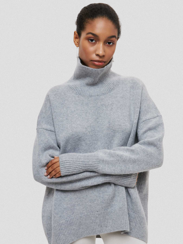 Elena | Sophisticated High-Collar Knit
