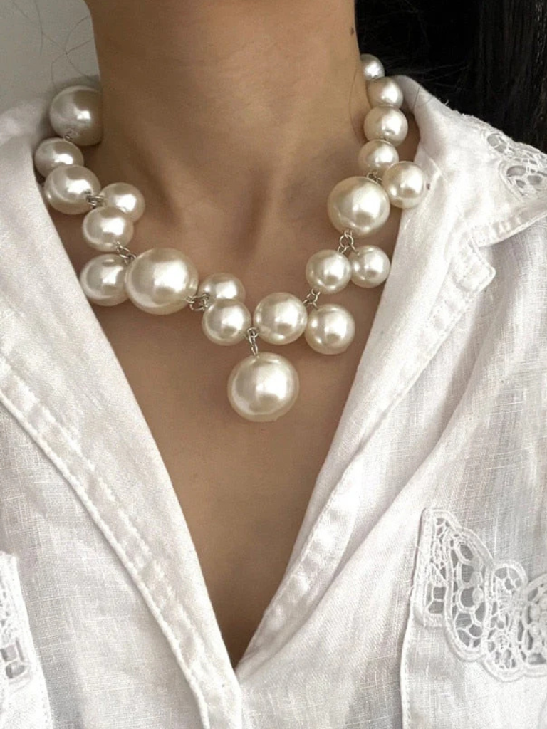 Maria | Bold Pearl Statement Necklace