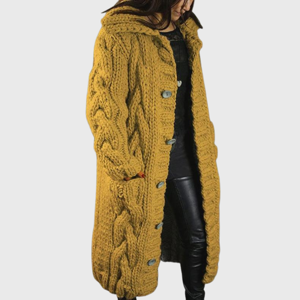 Lena | Oversized Hooded Knit Coat