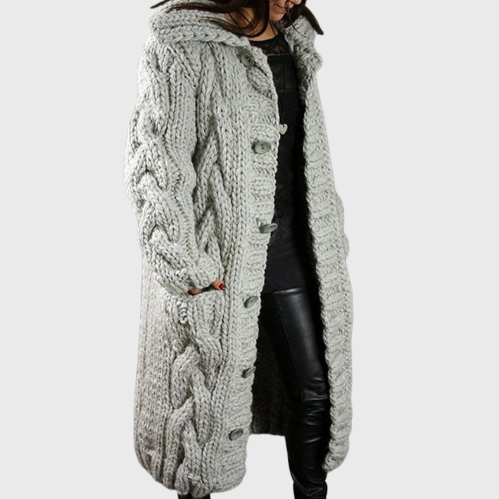 Lena | Oversized Hooded Knit Coat