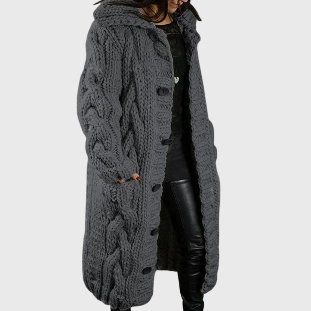 Lena | Oversized Hooded Knit Coat