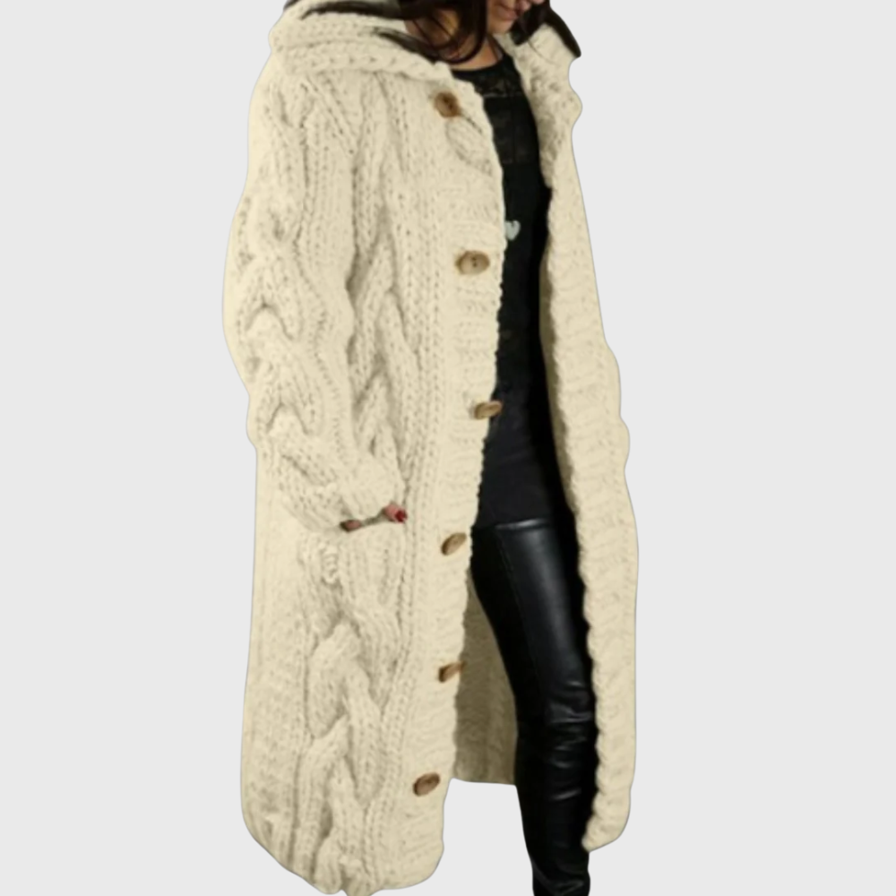 Lena | Oversized Hooded Knit Coat