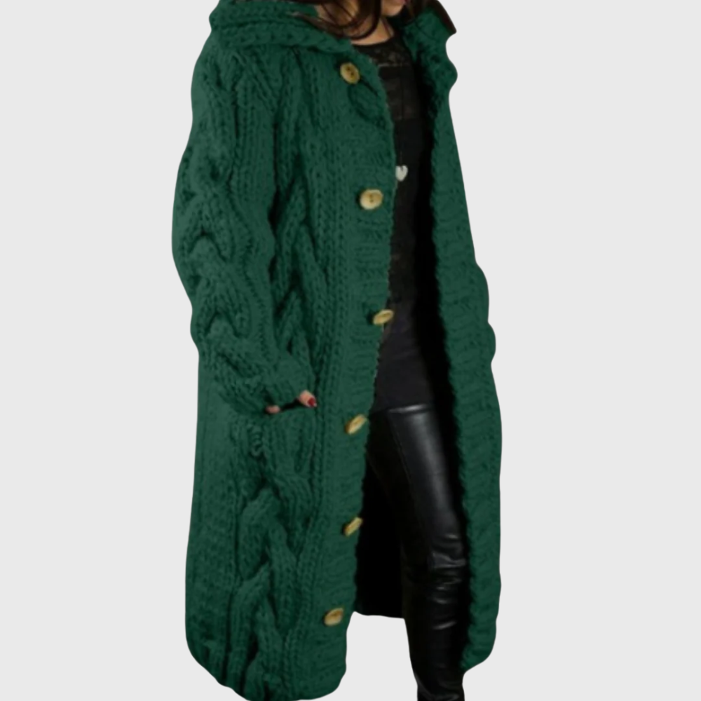 Lena | Oversized Hooded Knit Coat