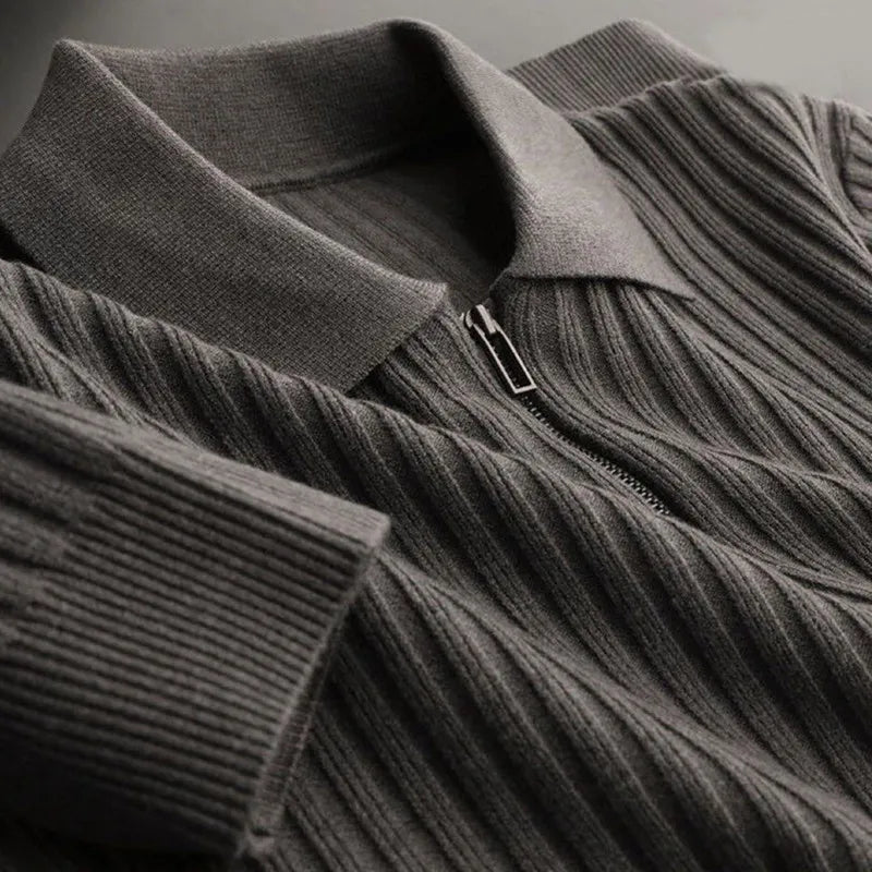 Lusso | Ribbed Quarter-Zip Sweater
