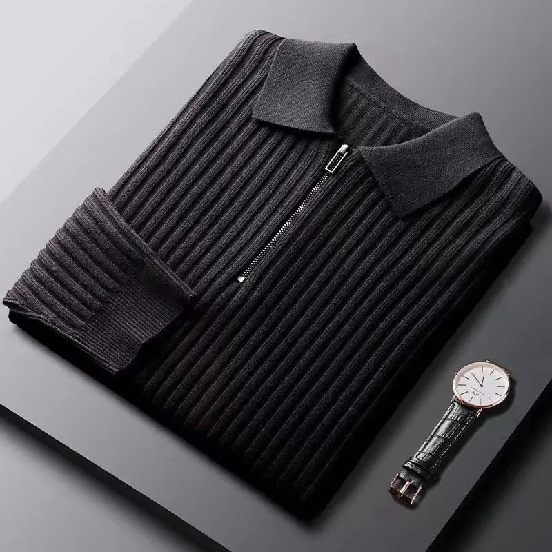 Lusso | Ribbed Quarter-Zip Sweater