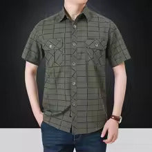 Austin | Elegant Short Sleeve Checkered Shirt