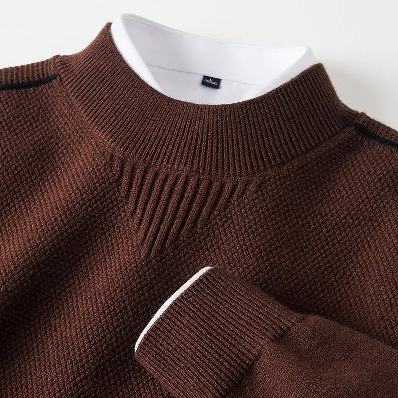 Marven | Jacquard Knit Mock Neck Sweater