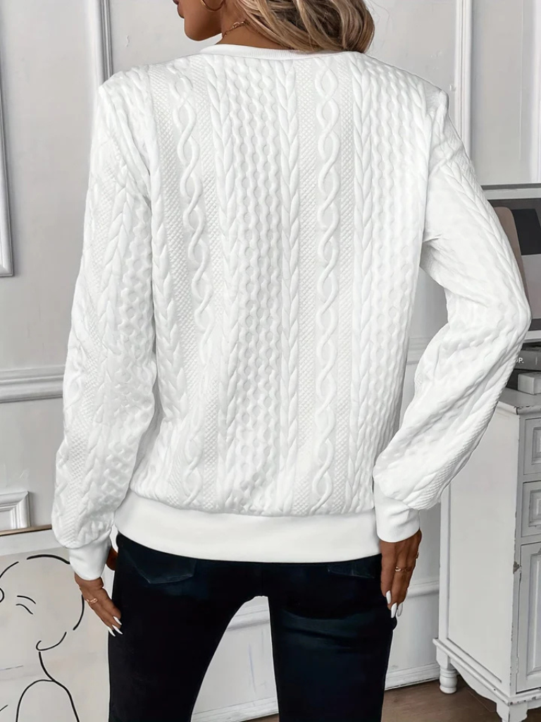 Thalienne | Cable Knit Zip Sweater of Timeless Grace