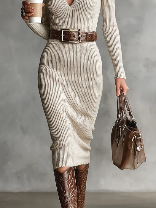 Lysander | Refined Modern Collar Midi Dress