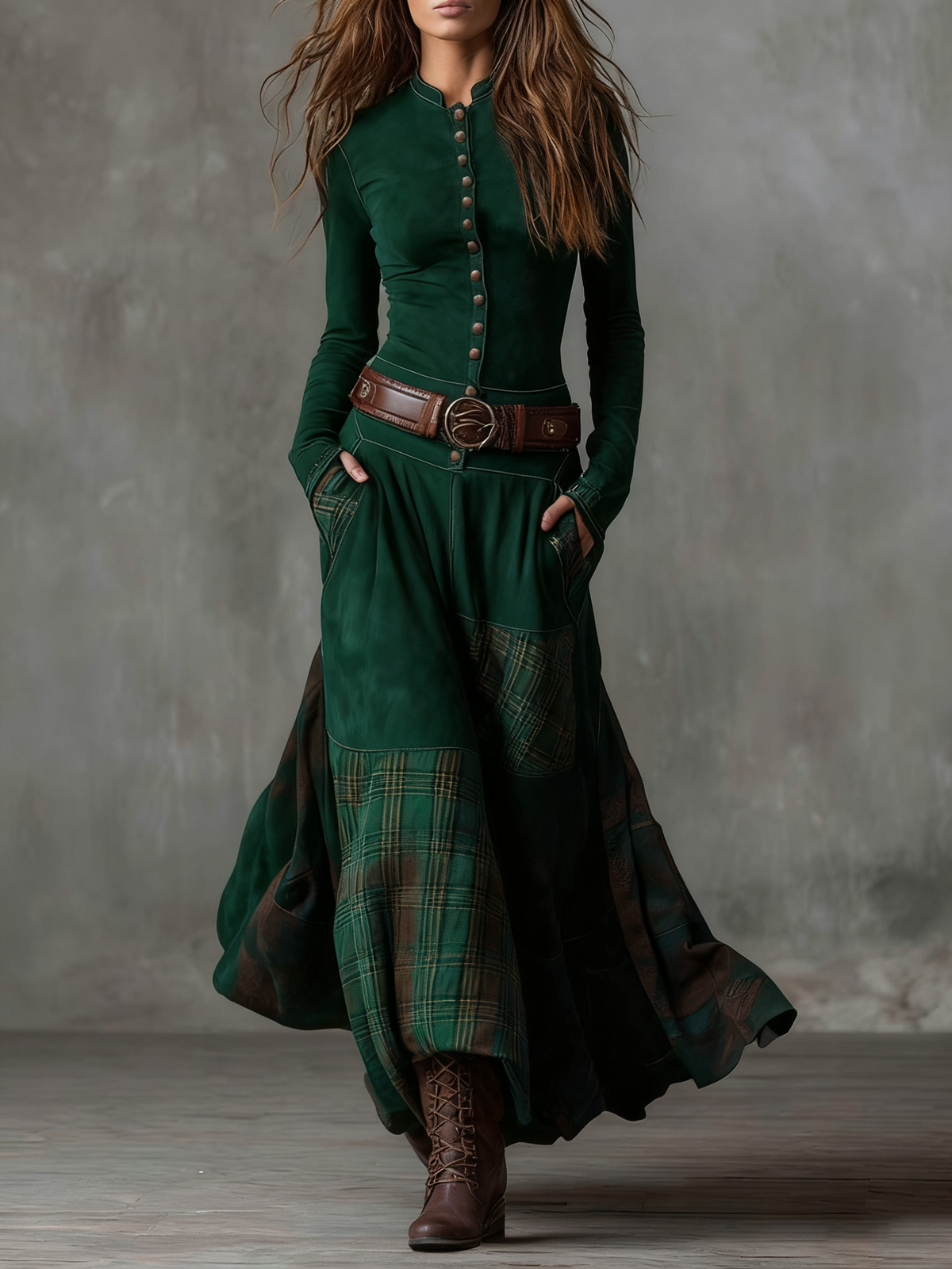 Petra | Vintage Suede Maxi Dress