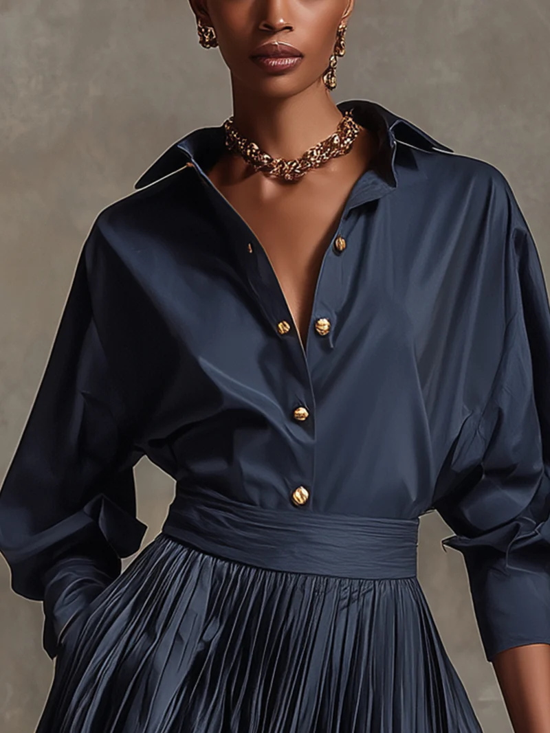 Elodie | Pleated Shirt Mini Dress
