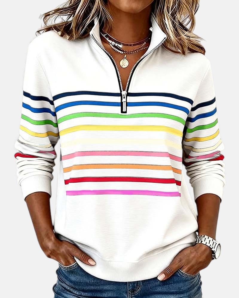 Vienna | Cozy Rainbow Zip Top