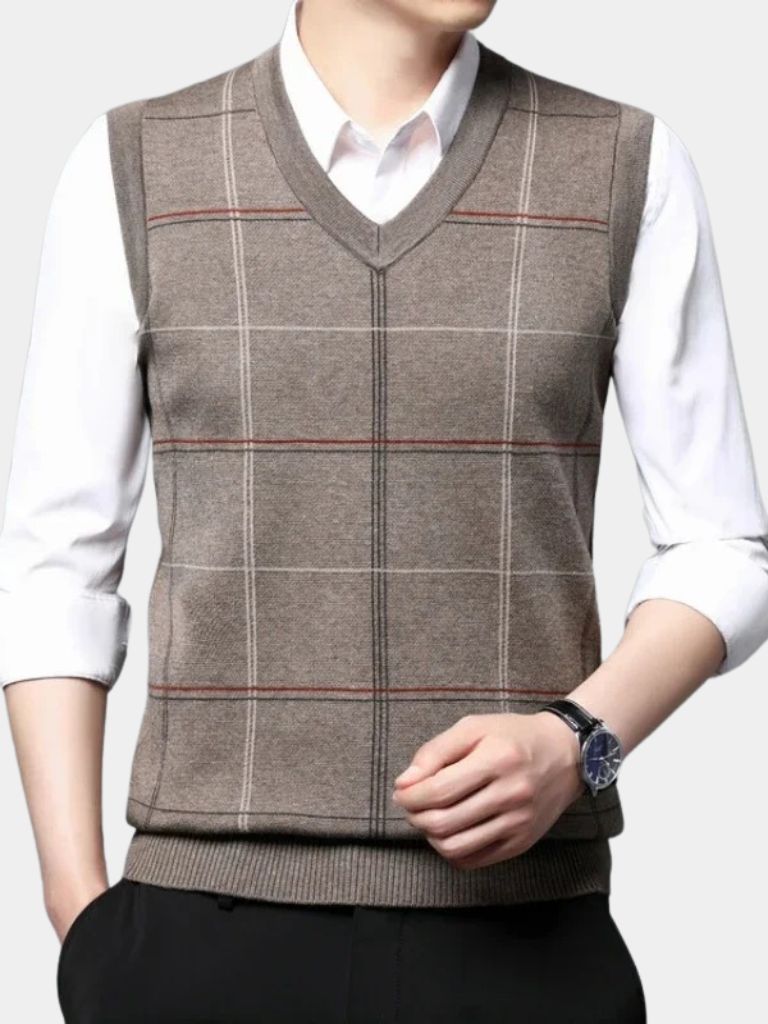 Quillon | Checkered Kinit Vest