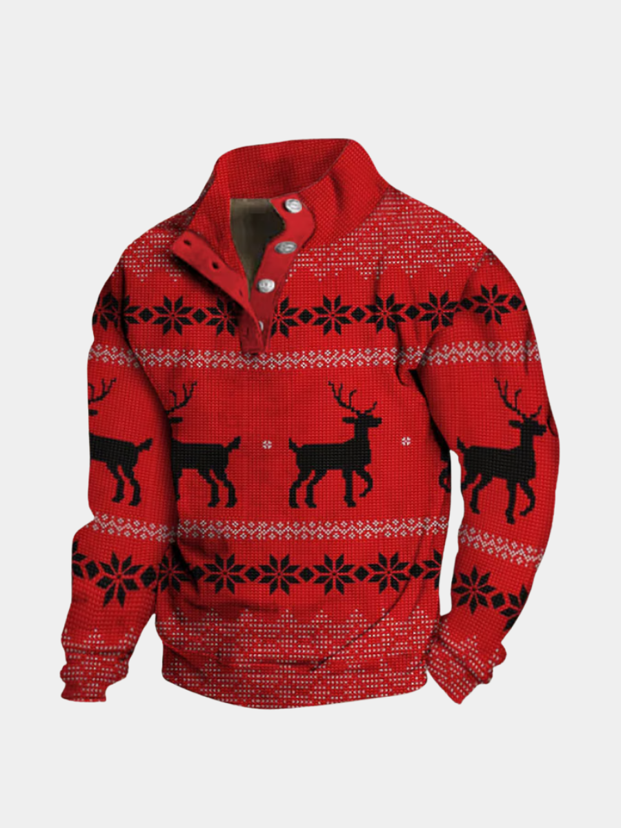 Nolan | Traditional Reindeer Pattern Christmas Sweater