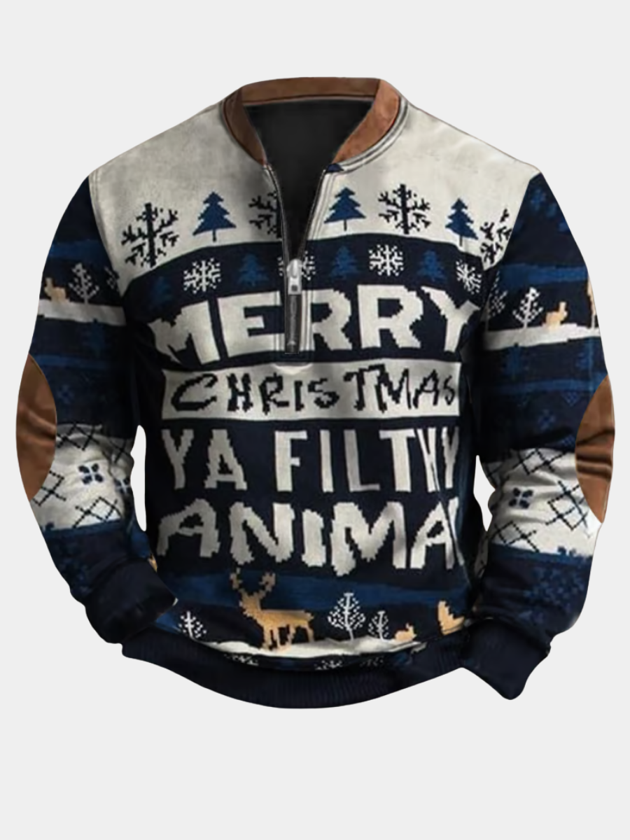 Calvin | Zip-Collar Christmas Sweater