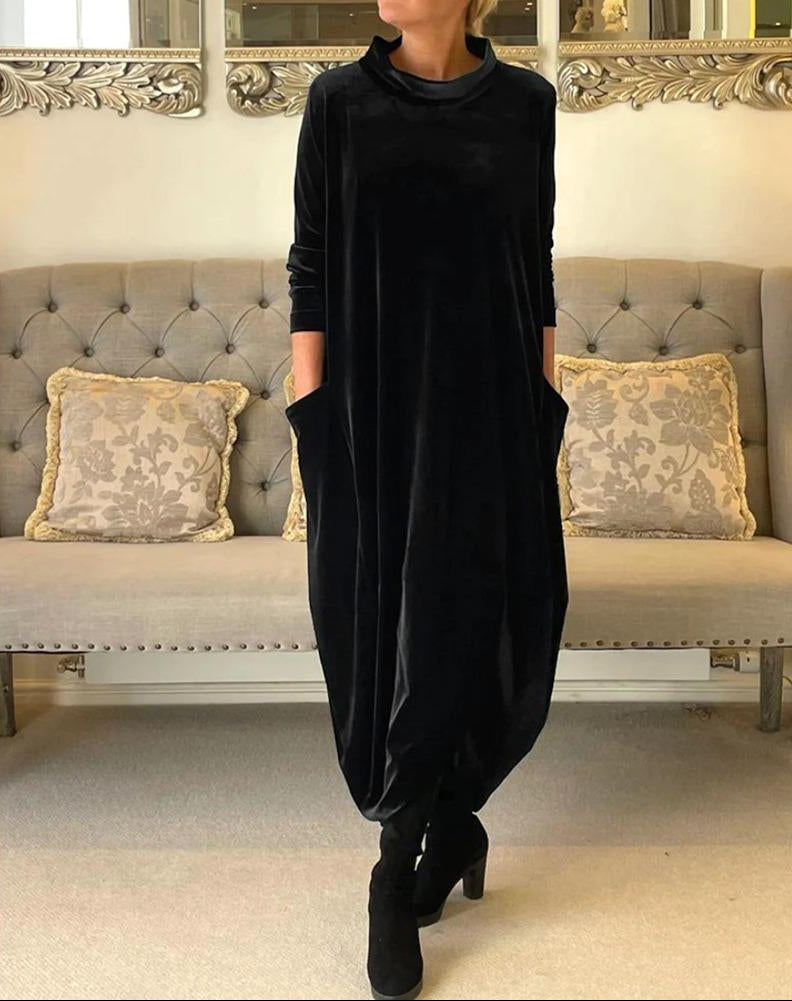 Elspeth | Cozy Draped Maxi Dress