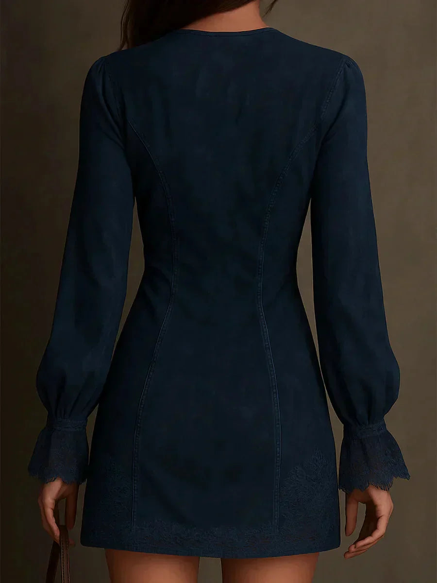 Ophelia | Blue Lace Mini Dress