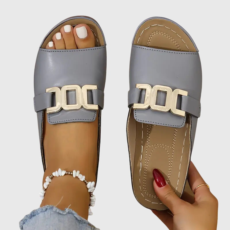 Delilah | Chic Gold Buckle Sandals