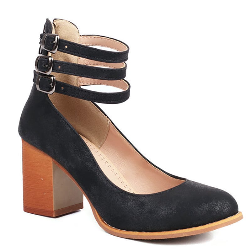 Vivienne | Triple Buckle Heels