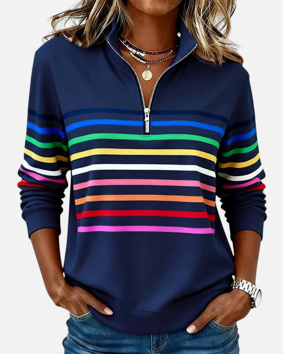 Vienna | Cozy Rainbow Zip Top