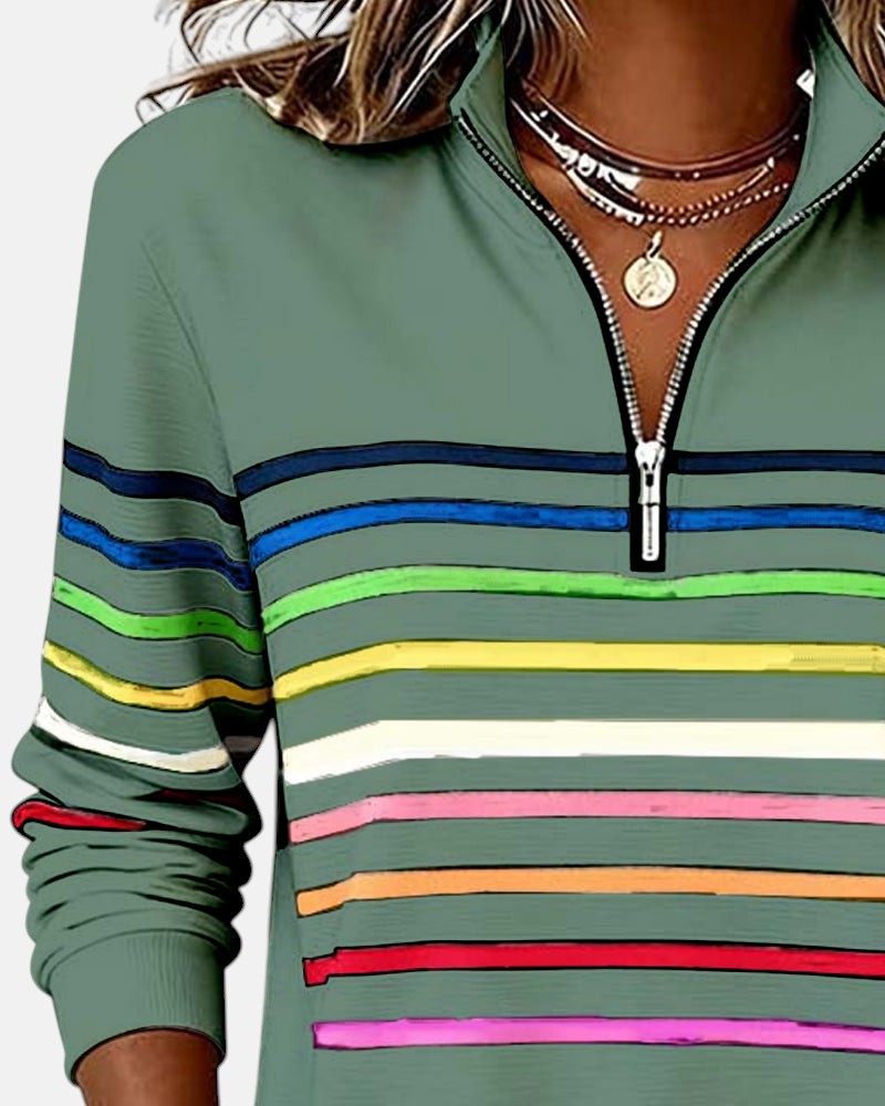 Vienna | Cozy Rainbow Zip Top