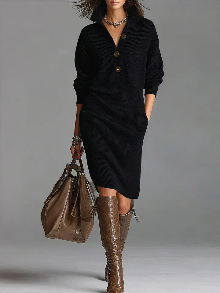 Maribel | Timeless Button Collar Dress