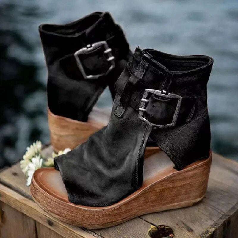 Sheena | Vintage Look Wedge Sandals