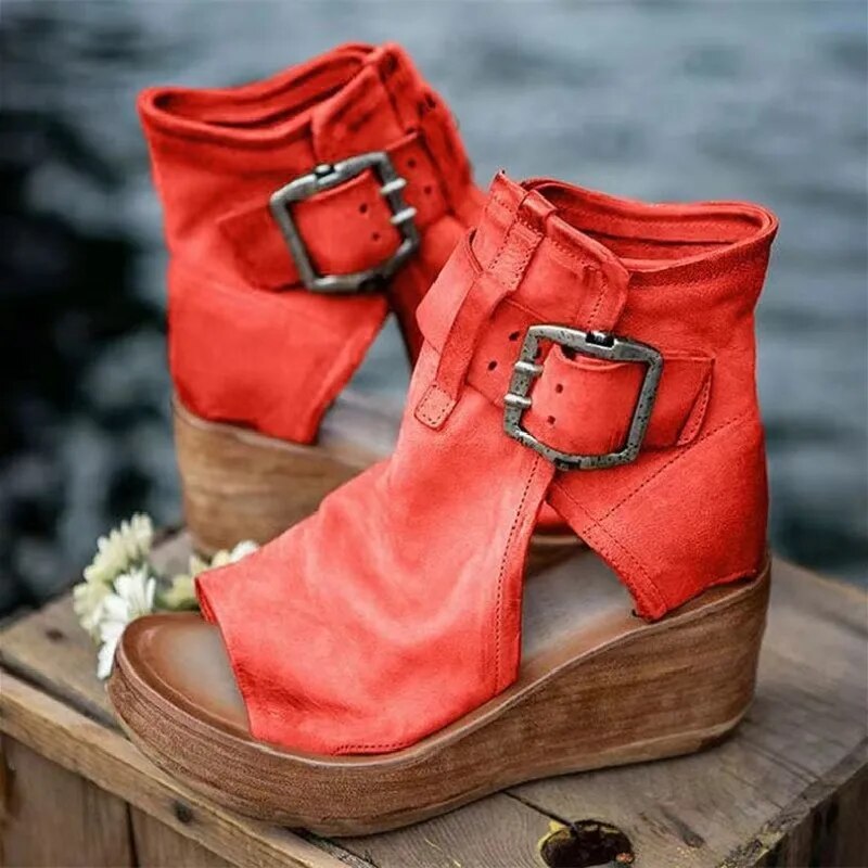 Sheena | Vintage Look Wedge Sandals