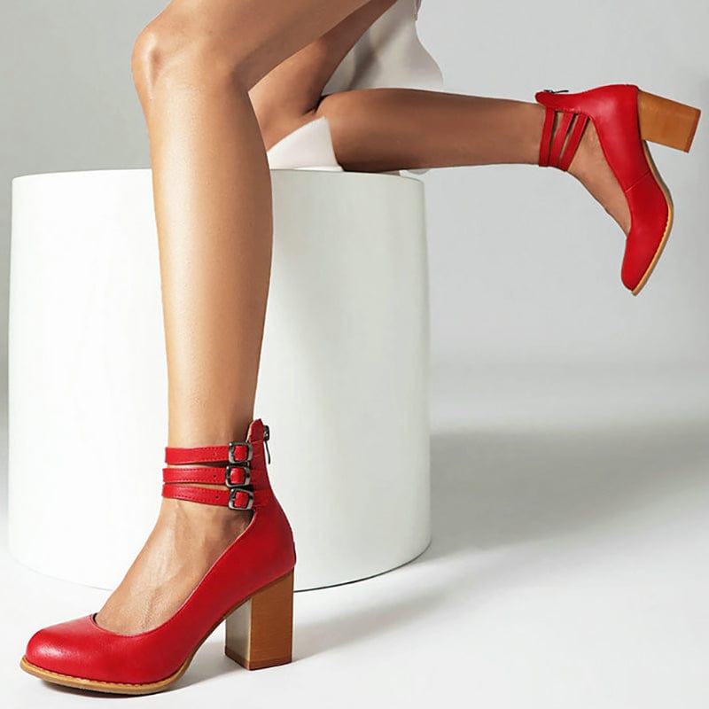 Vivienne | Triple Buckle Heels