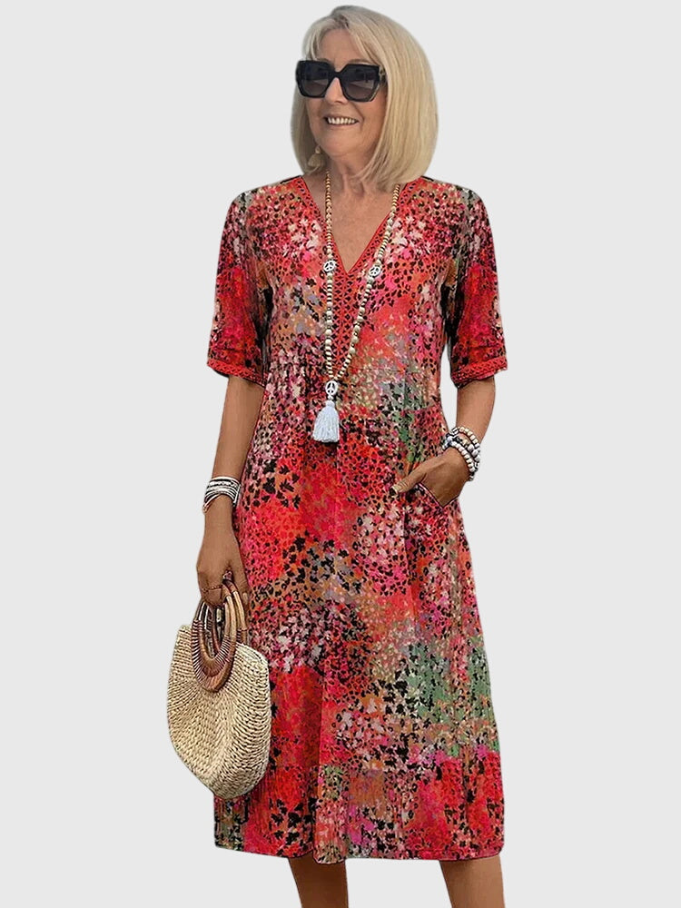 Lainey | Romantic Soft-Floral Belly-Cover Midi