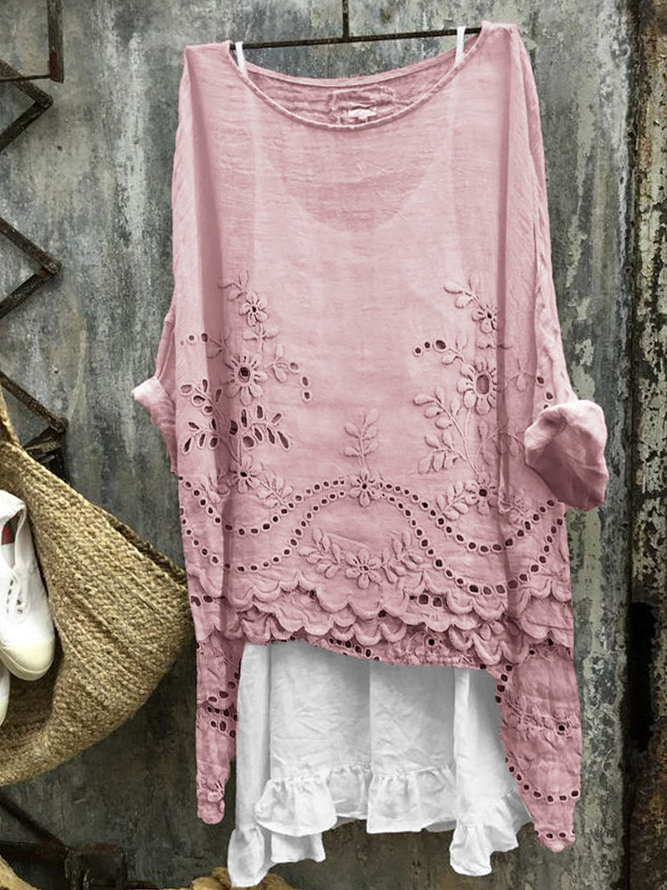 Hollis | Dual-Hem Printed Blouse