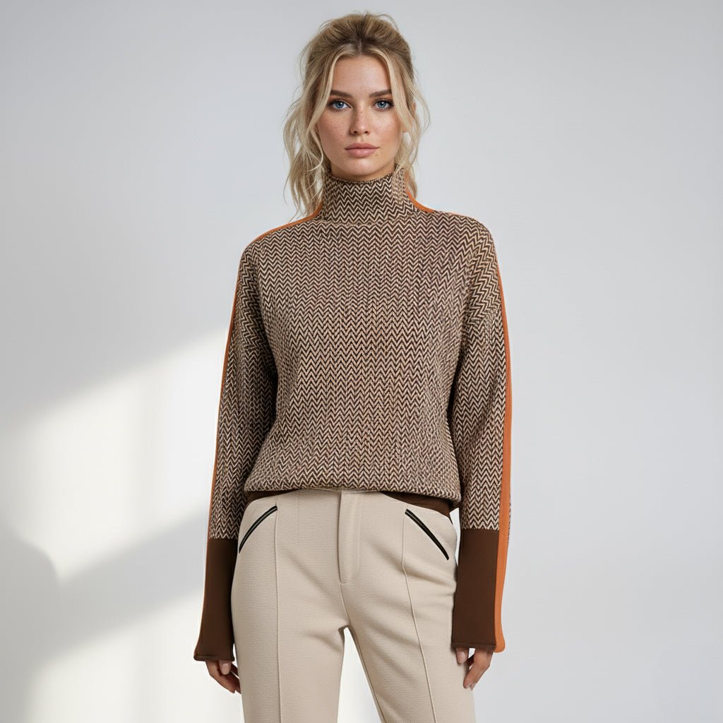 Elara | Chic Striped Turtleneck