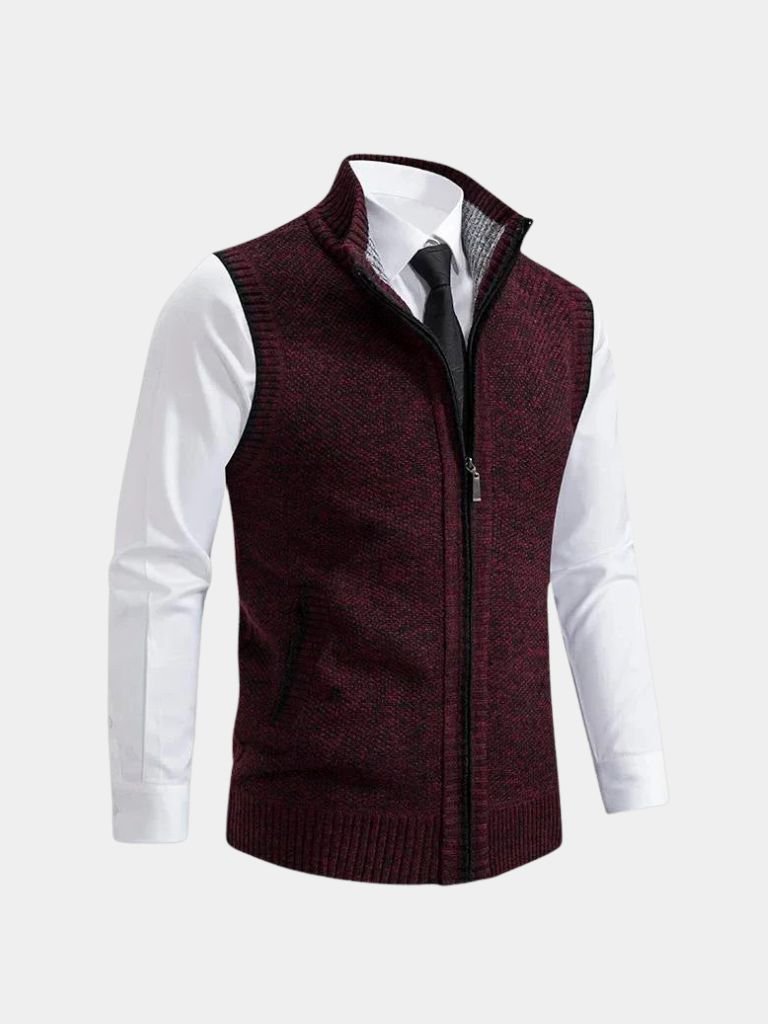 Soren | Elegant Full-Zip Sweater Vest