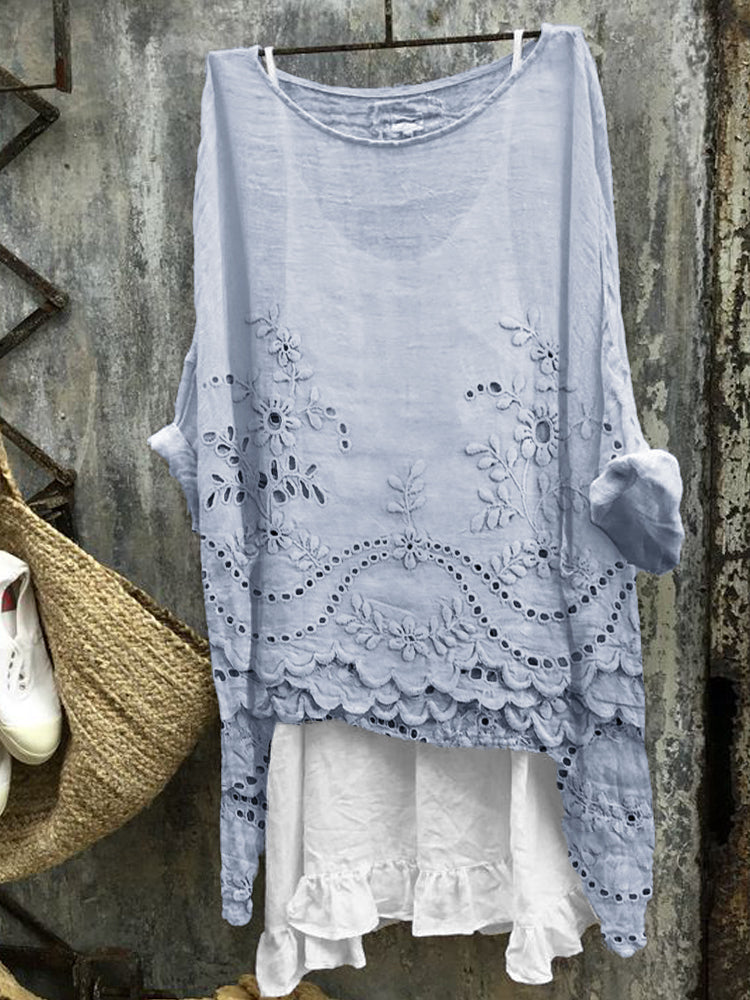 Hollis | Dual-Hem Printed Blouse