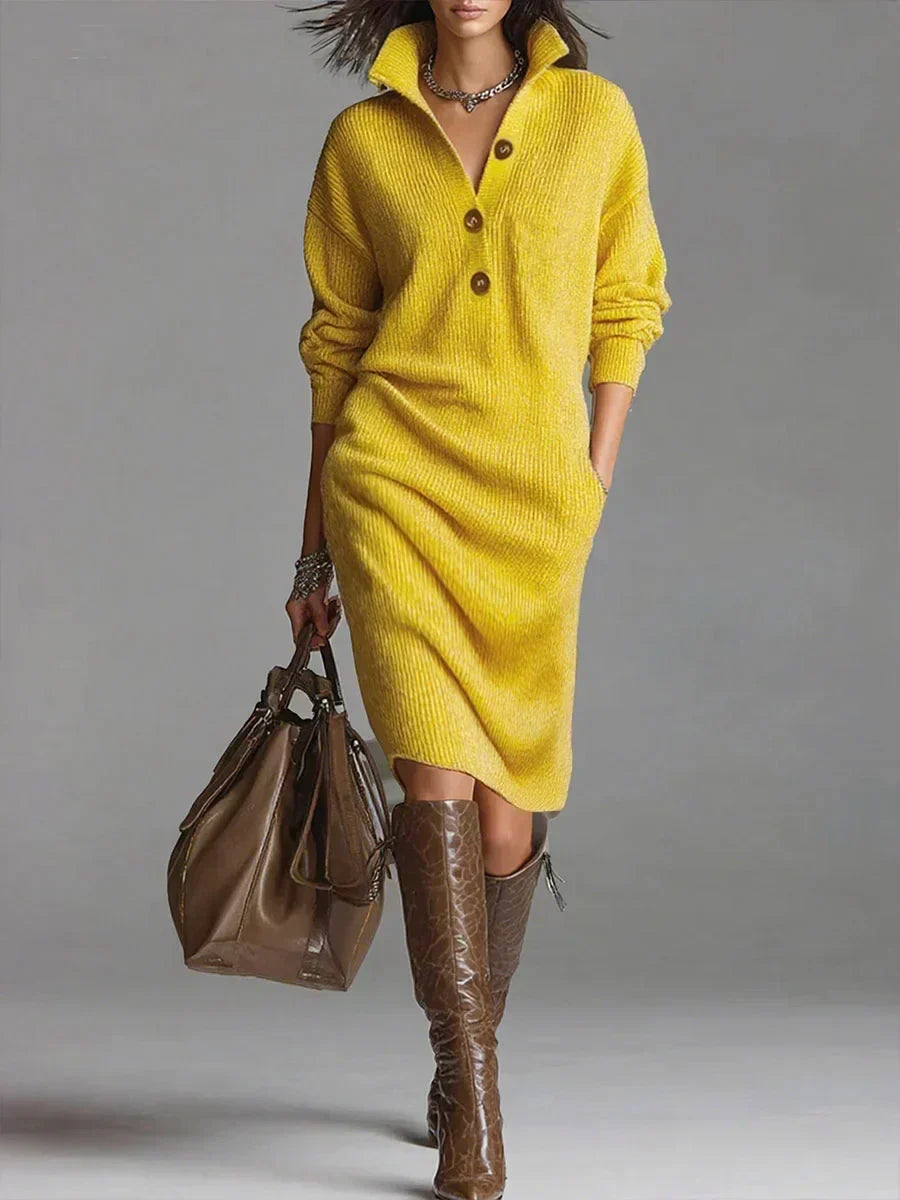 Judi | Ribbed Knit Sweater Dress