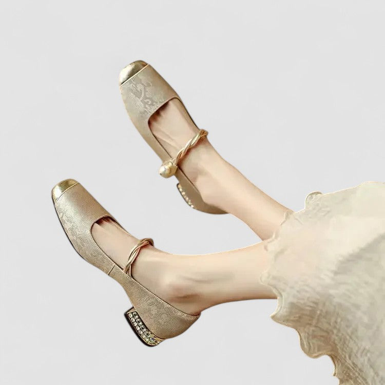 Maren | Pearl-Accent Leather Mary Janes