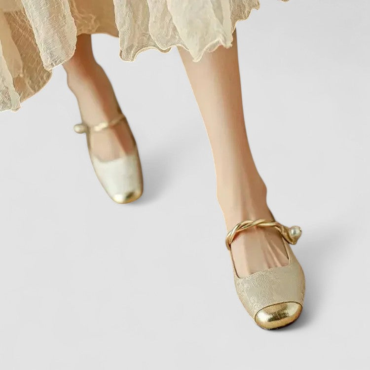 Maren | Pearl-Accent Leather Mary Janes