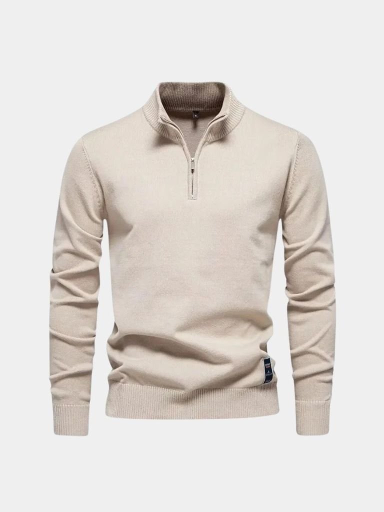 Wynn | Half Zip Knitwear Solid Color Cardigan Sweater