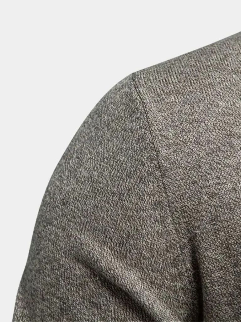 Brevin | Knitted Stand Collar Cotton Cardigan