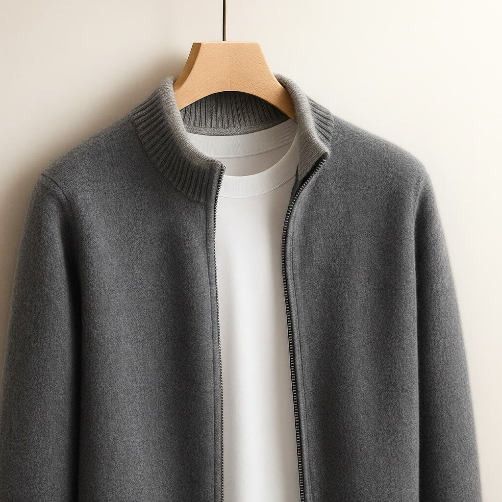 Modern Minimal Zip Cardigan