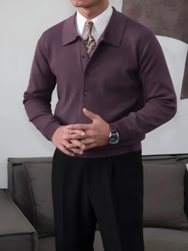 Garrick | Old Money Knit Polo Pullove