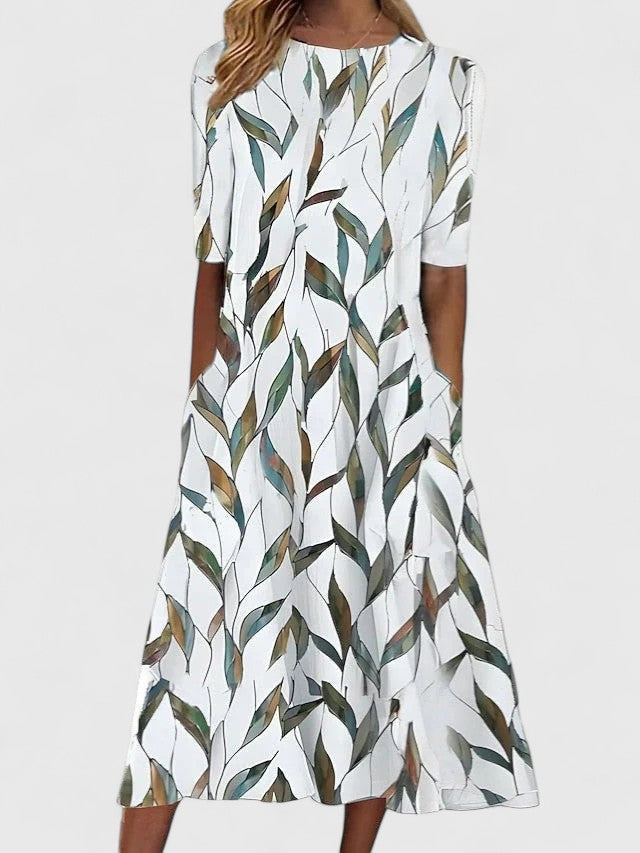 Quinn | Coastal Floral Sophisticated Midi Dress