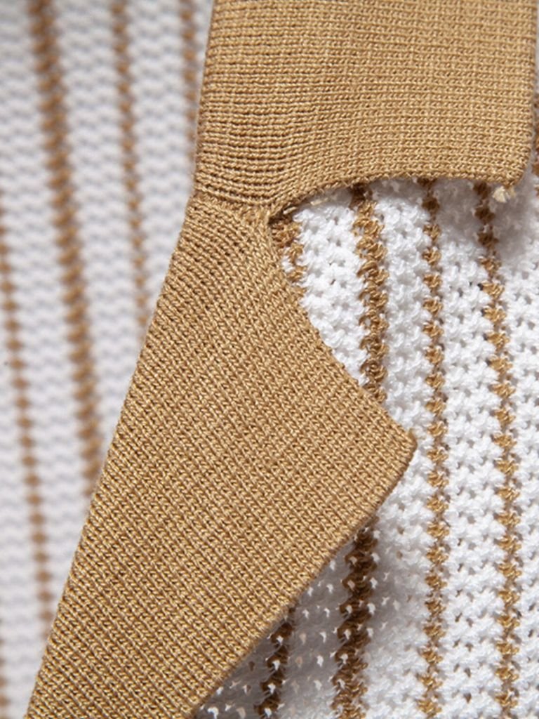 Refined Stripe Knit Polo